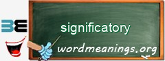 WordMeaning blackboard for significatory